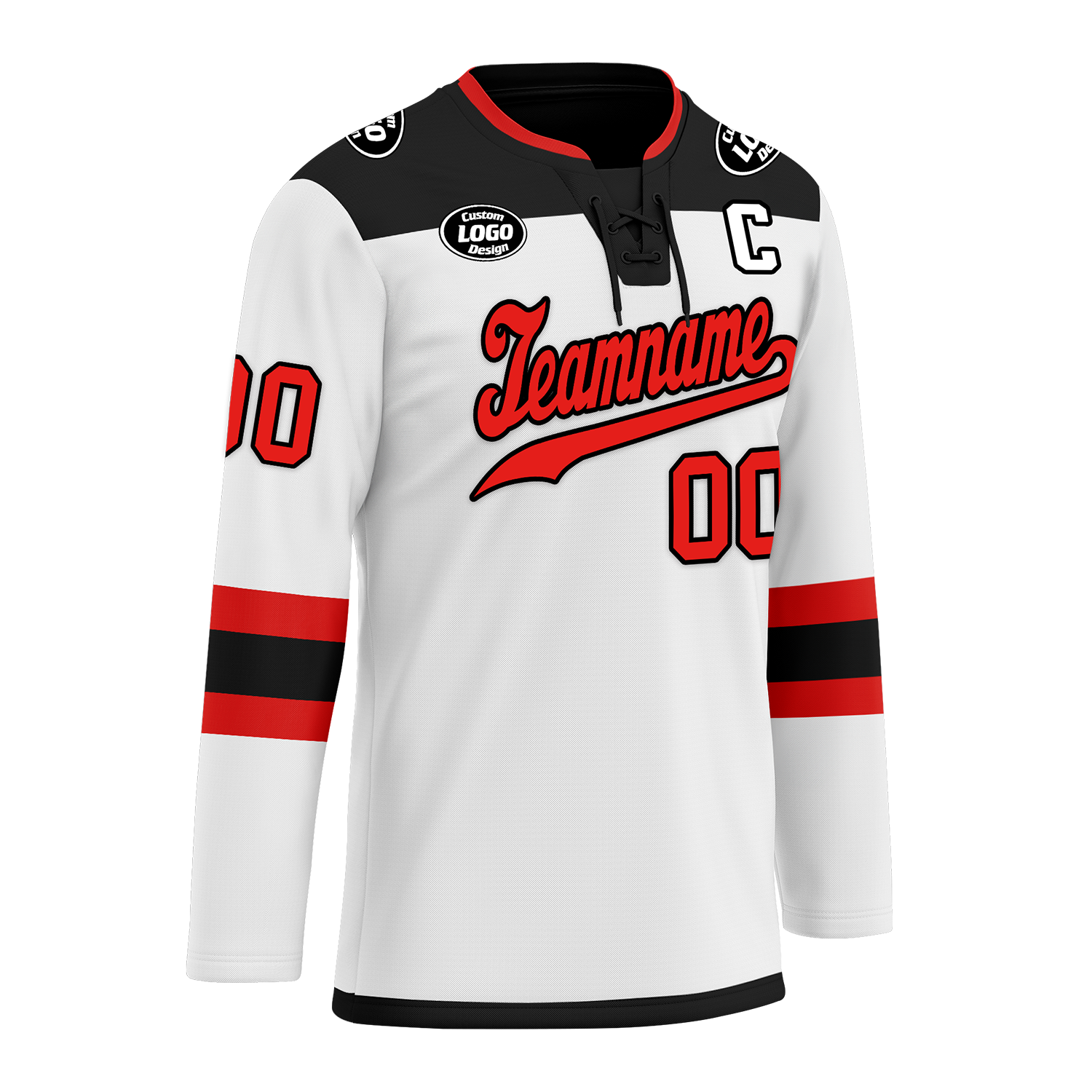 Custom White Black Personalized Hockey Jersey HCKJ01-D0a700c