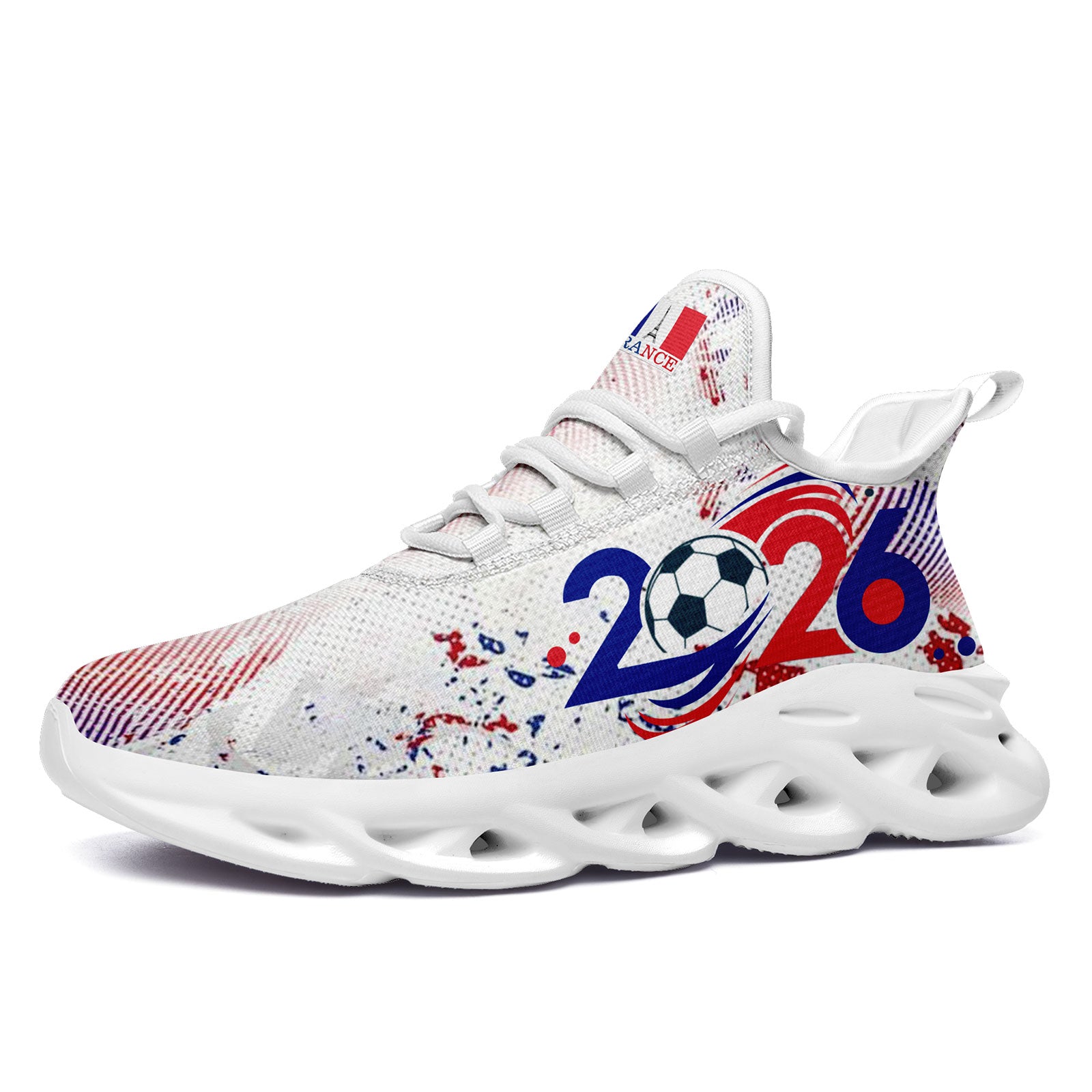 Custom France 2026 World Cup Sneakers DIY Country Flag Running Shoes Lightweight Sport Shoes Gift for Football Fans Personalized Team Name and Logo FN003-F025037-2