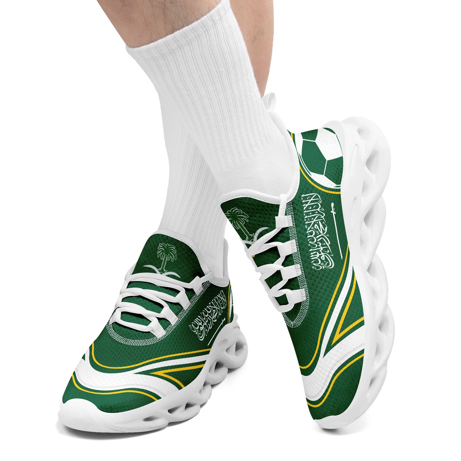 Custom Saudi Arabia 2026 World Cup Sneakers DIY Country Flag Running Shoes Lightweight Sport Shoes Gift for Football Fans Personalized Team Name and Logo FN003-F009078-4