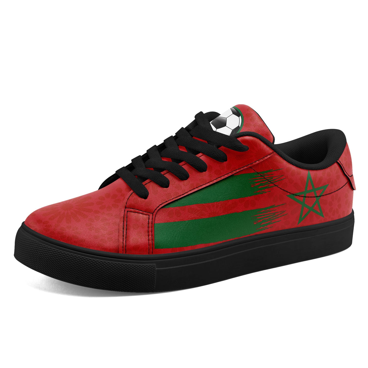 Custom Morocco 2026 World Cup Sneakers DIY Country Flag Running Shoes Lightweight Sport Shoes Gift for Football Fans Personalized Team Name and Logo FN023-F009097-2