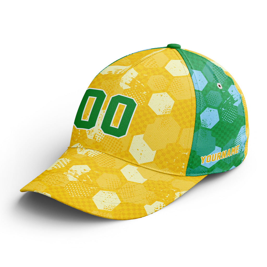 Custom 2026 World Cup Brazil High Quality Soccer Stadium Version Jersey Sneakers Sports Shoes and Hat Combo Offer Personalized Team Name and Logo ZH-F027089-3