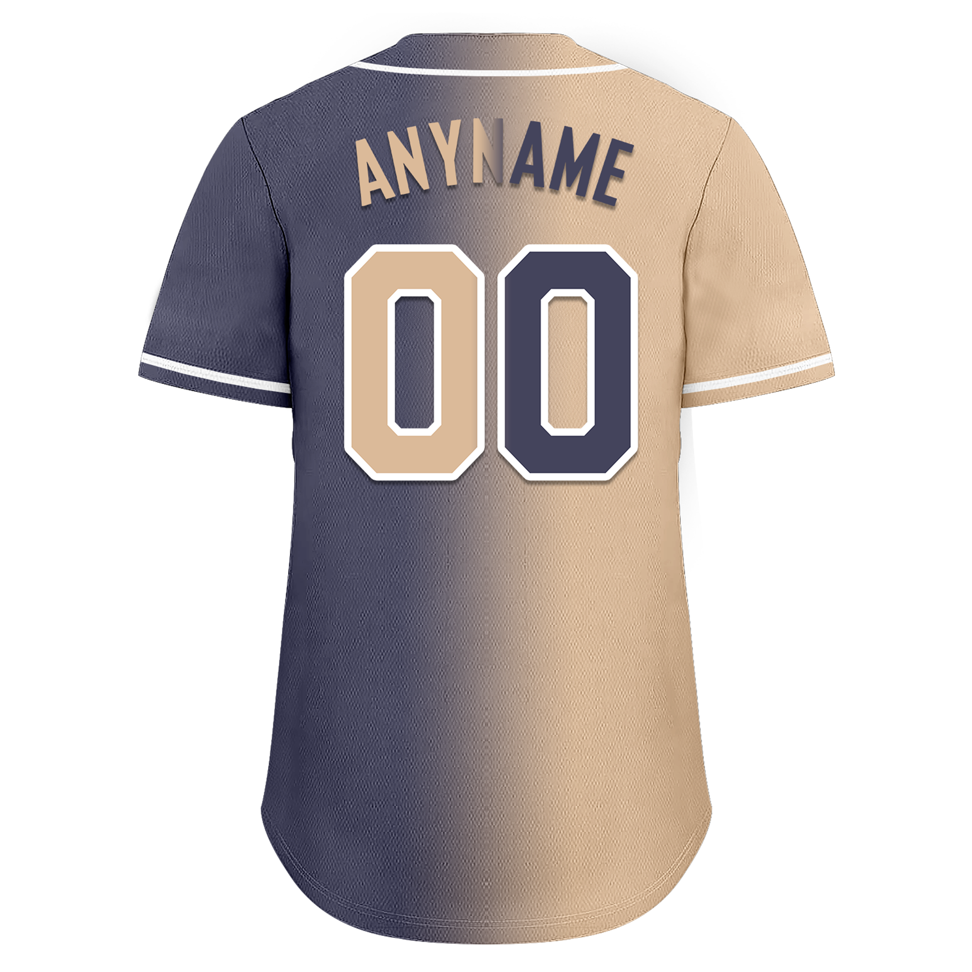 Custom Beige Blue Gradient Fashion Personalized Authentic Baseball Jersey BSBJ01-D0a7080