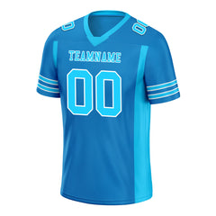 Custom Blue Striped Sleeves Personalized Authentic Football Jersey FBJ02-D06080