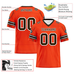 Custom Orange Cleveland Personalized Authentic Football Jersey FBJ02-D025033-11