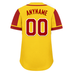 Custom Yellow Red Raglan Sleeves Personalized Authentic Baseball Jersey BSBJ01-D017203