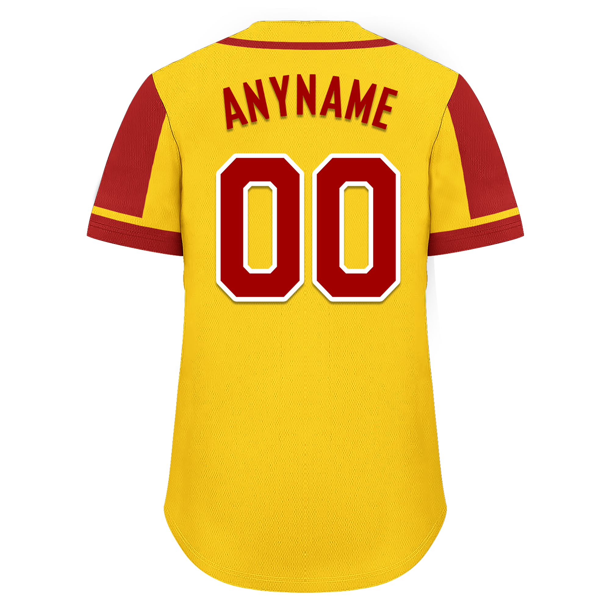 Custom Yellow Red Raglan Sleeves Personalized Authentic Baseball Jersey BSBJ01-D017203