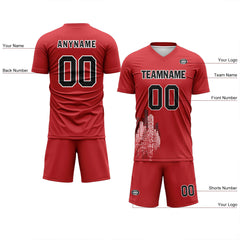 Custom Red Soccer Sets Jersey Personalized SCJ101-D28001