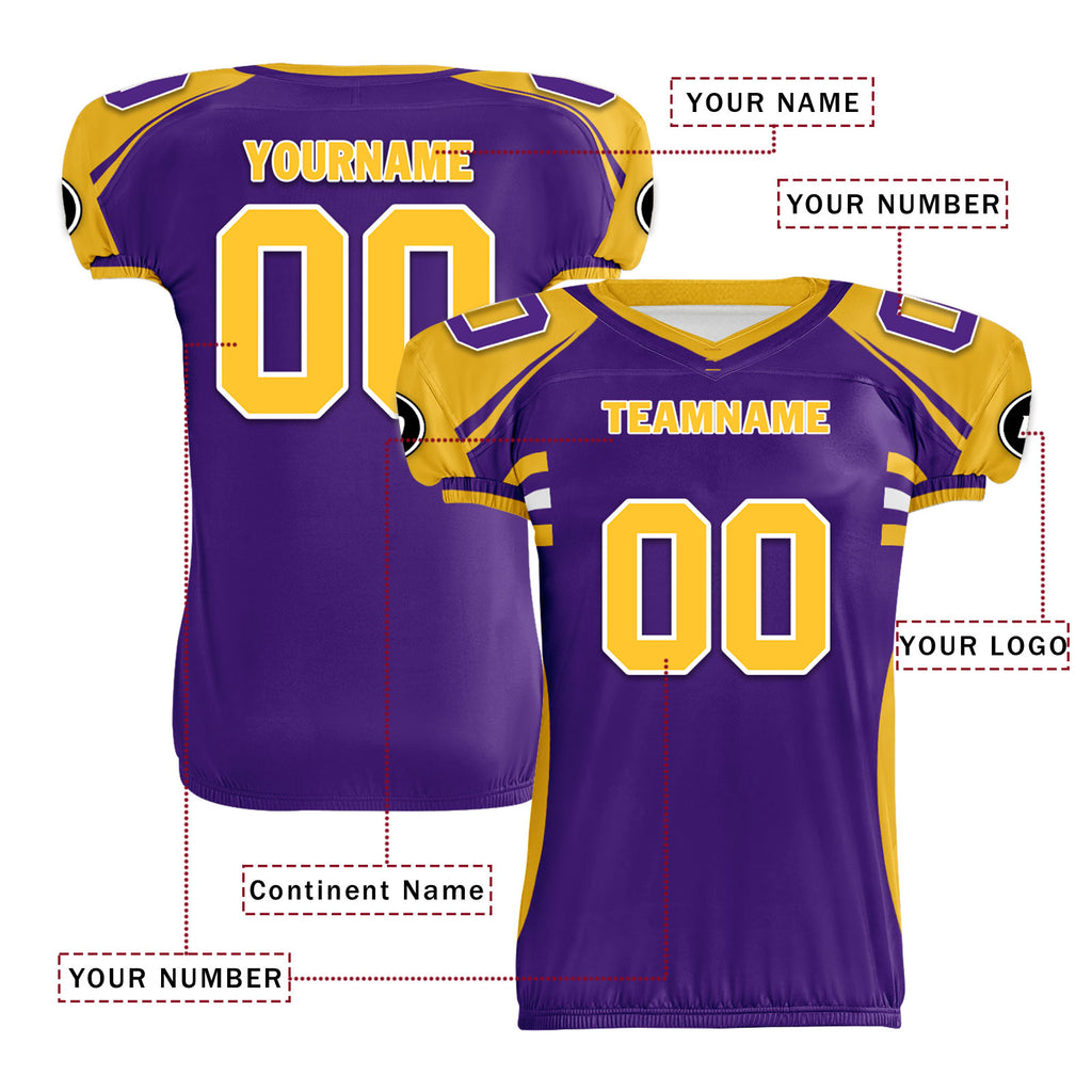 Custom Purple White Minnesota High-Performance American Football Jersey FBJ06-D023001-17