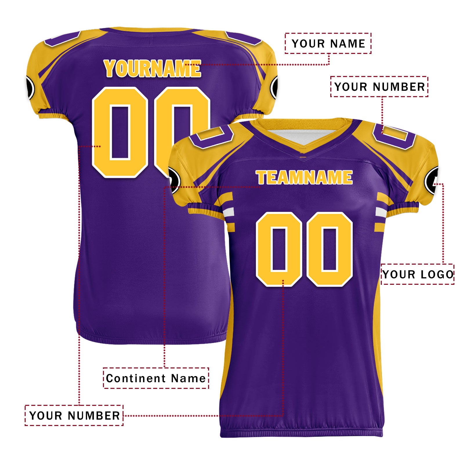 Custom Purple White Minnesota High-Performance American Football Jersey FBJ06-D023001-17