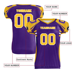 Custom Purple White Minnesota High-Performance American Football Jersey FBJ06-D023001-17