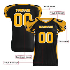 Custom Yellow Black Pennsylvania High-Performance American Football Jersey FBJ06-D023001-30