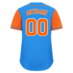 Custom Blue Orange Stripe Fashion Personalized Authentic Baseball Jersey BSBJ01-D017211