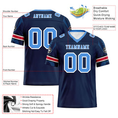 Custom Blue Tennessee Personalized Authentic Football Jersey FBJ02-D025033-32