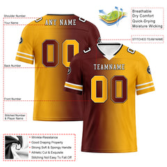 Custom Yellow Red Washington Personalized Authentic Football Jersey FBJ02-D028017-16