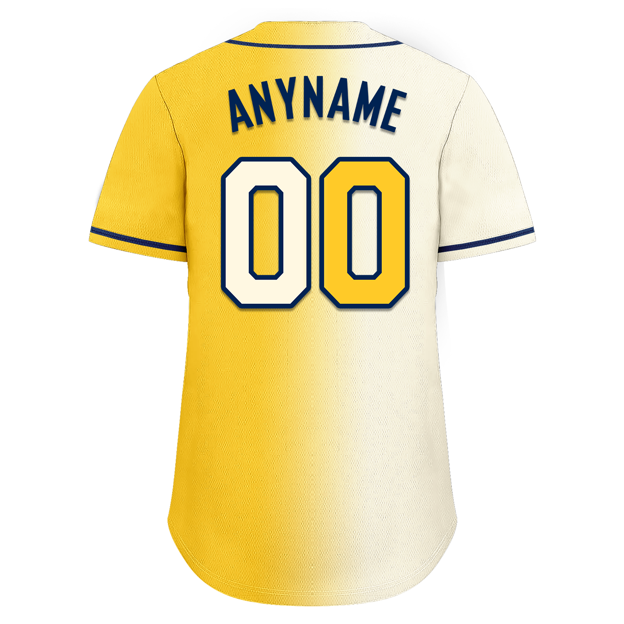 Custom White Yellow Gradient Fashion Personalized Authentic Baseball Jersey BSBJ01-D0a709f