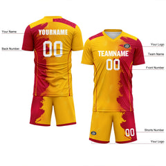 Custom Red Yellow Soccer Sets Jersey Personalized SCJ101-D020210-3