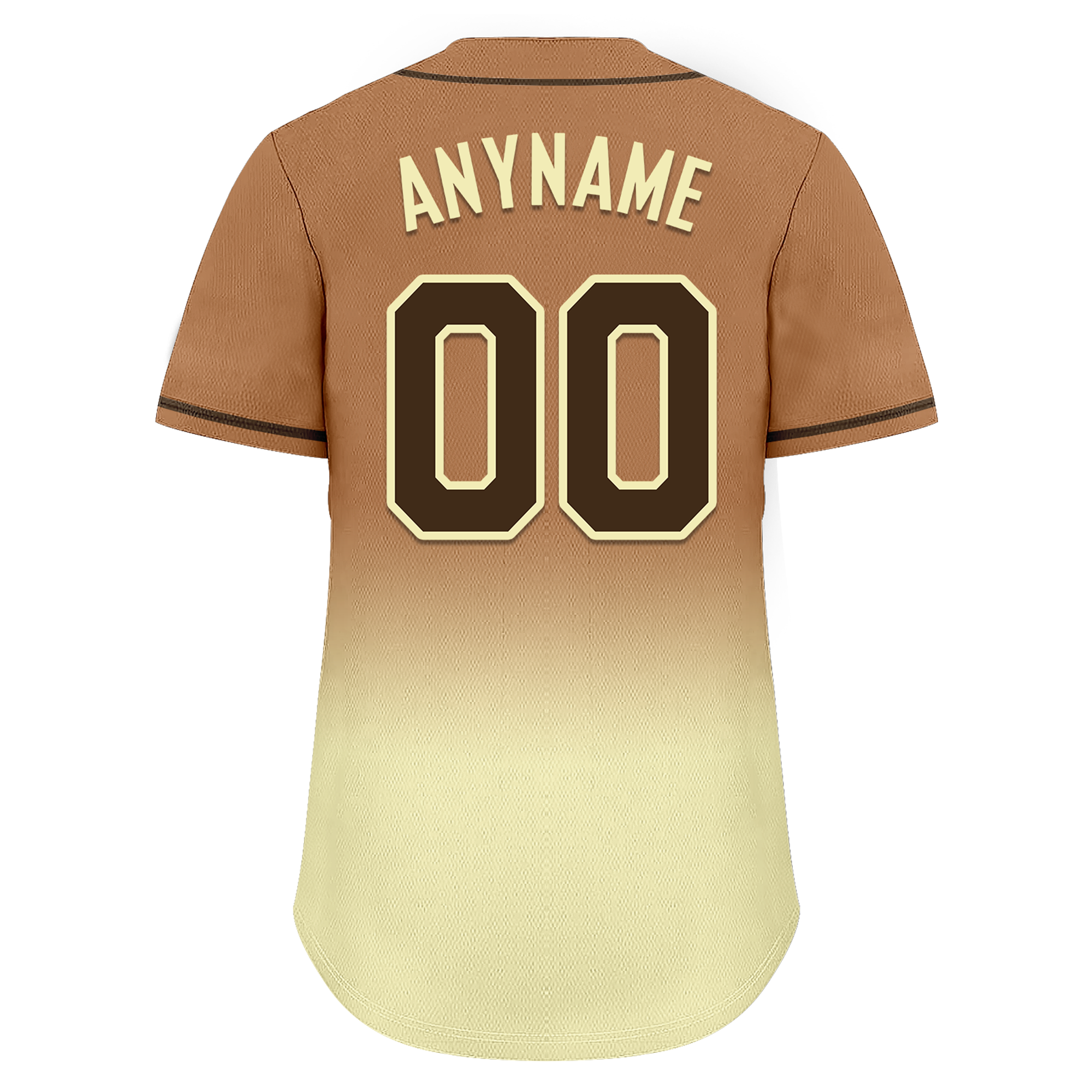 Custom Brown Yellow Fade Fashion Personalized Authentic Baseball Jersey BSBJ01-D0a70ff