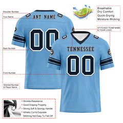 Custom Bule Tennessee Personalized Authentic Football Jersey FBJ02-D020256-17