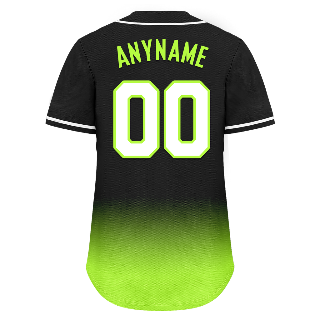 Custom Black Green Fade Fashion Personalized Authentic Baseball Jersey BSBJ01-D0a70e7