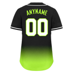 Custom Black Green Fade Fashion Personalized Authentic Baseball Jersey BSBJ01-D0a70e7