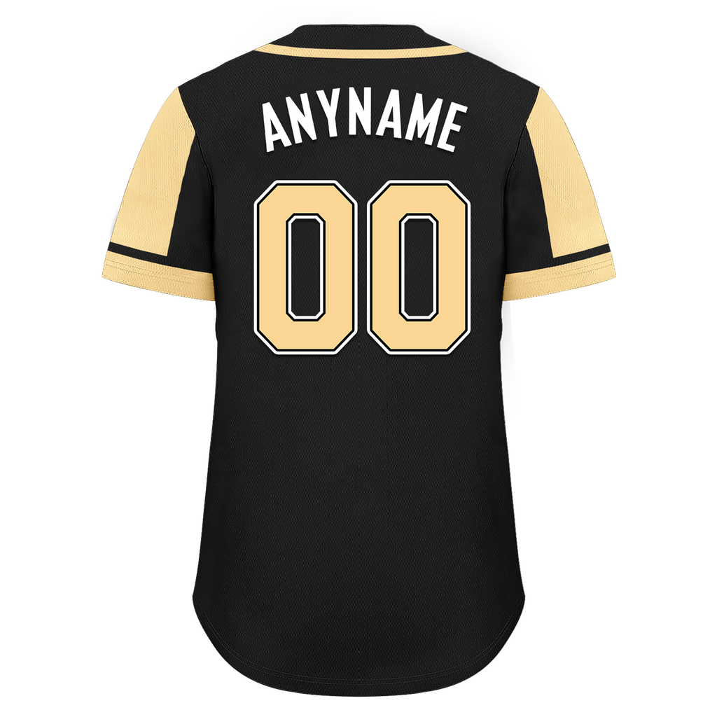 Custom Black Yellow Raglan Sleeves Personalized Authentic Baseball Jersey BSBJ01-D017196
