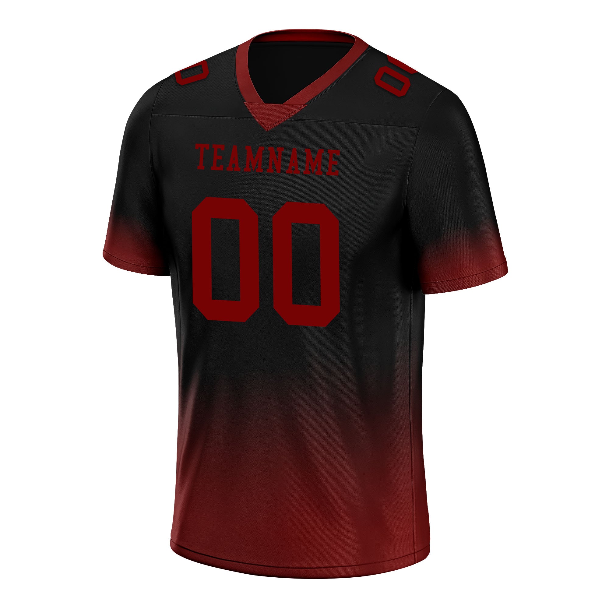 Custom Black Red Fade Fashion Personalized Authentic Football Jersey FBJ02-D06082