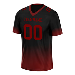 Custom Black Red Fade Fashion Personalized Authentic Football Jersey FBJ02-D06082