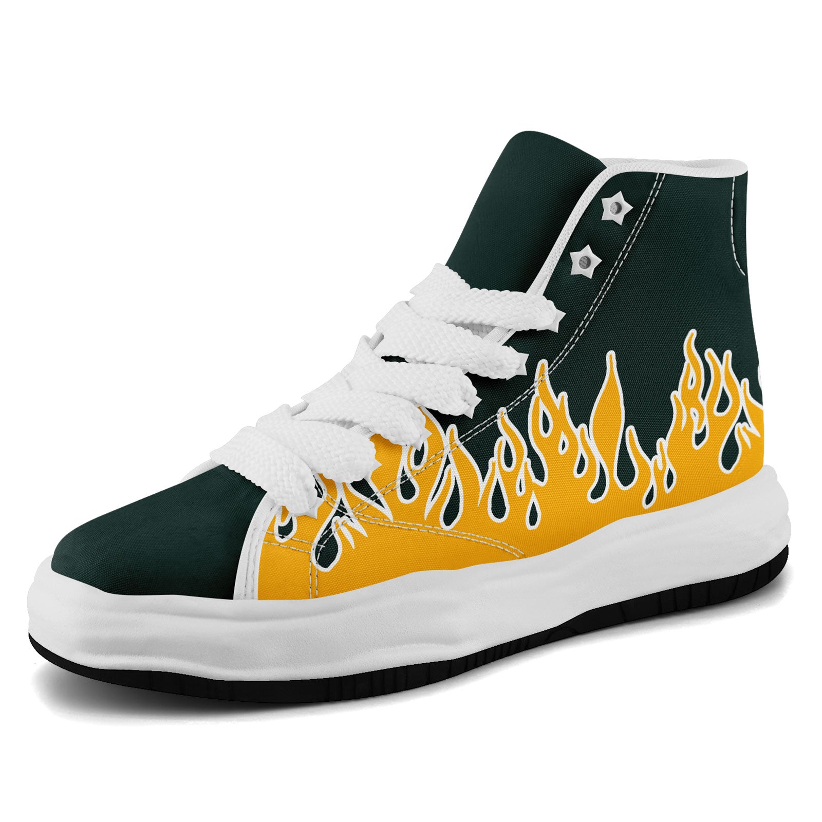 Custom Green Yellow Green Bay Firesoul Shoes Personalized Sneaker FN039-D020272-13