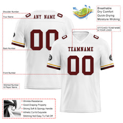 Custom Red Yellow White Washington Football Jersey and Firesoul Sports Shoes Combo Offer Personalized Combo ZH-D020273-31