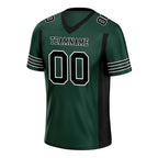 Custom Dark Geen Black Striped Sleeves Personalized Authentic Football Jersey FBJ02-D06065