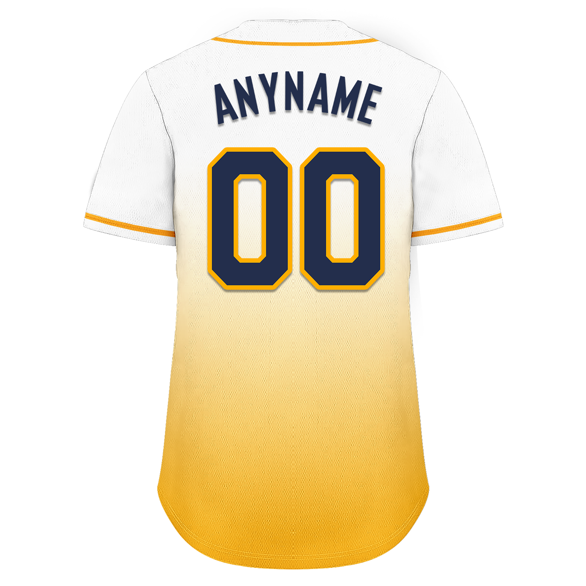 Custom White Yellow Fade Fashion Personalized Authentic Baseball Jersey BSBJ01-D0a70dc