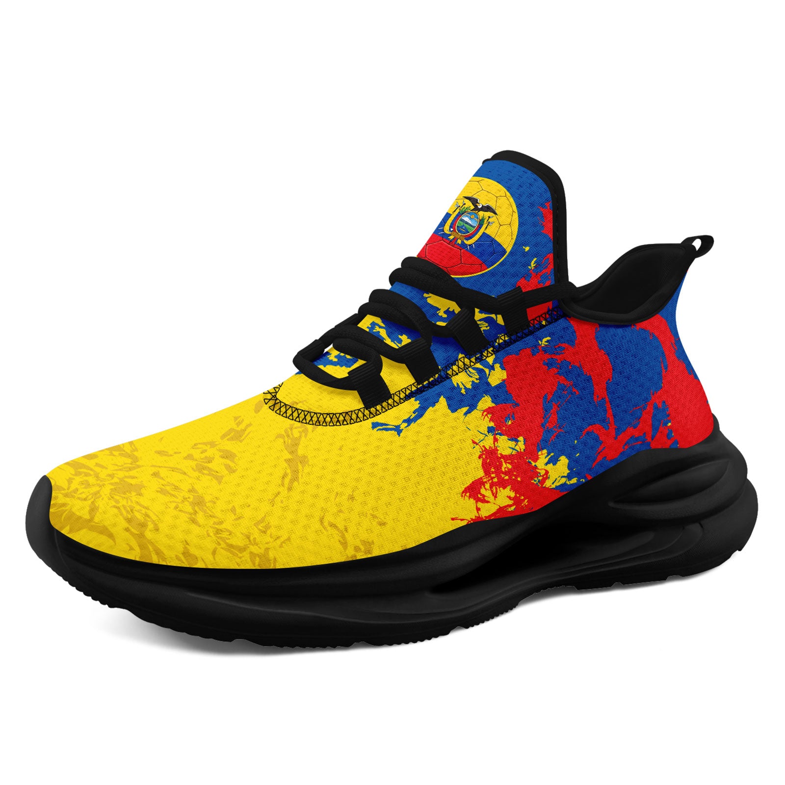 Custom Ecuador 2026 World Cup Sneakers DIY Country Flag Running Shoes Lightweight Sport Shoes Gift for Football Fans Personalized Team Name and Logo FN079-F009088-1