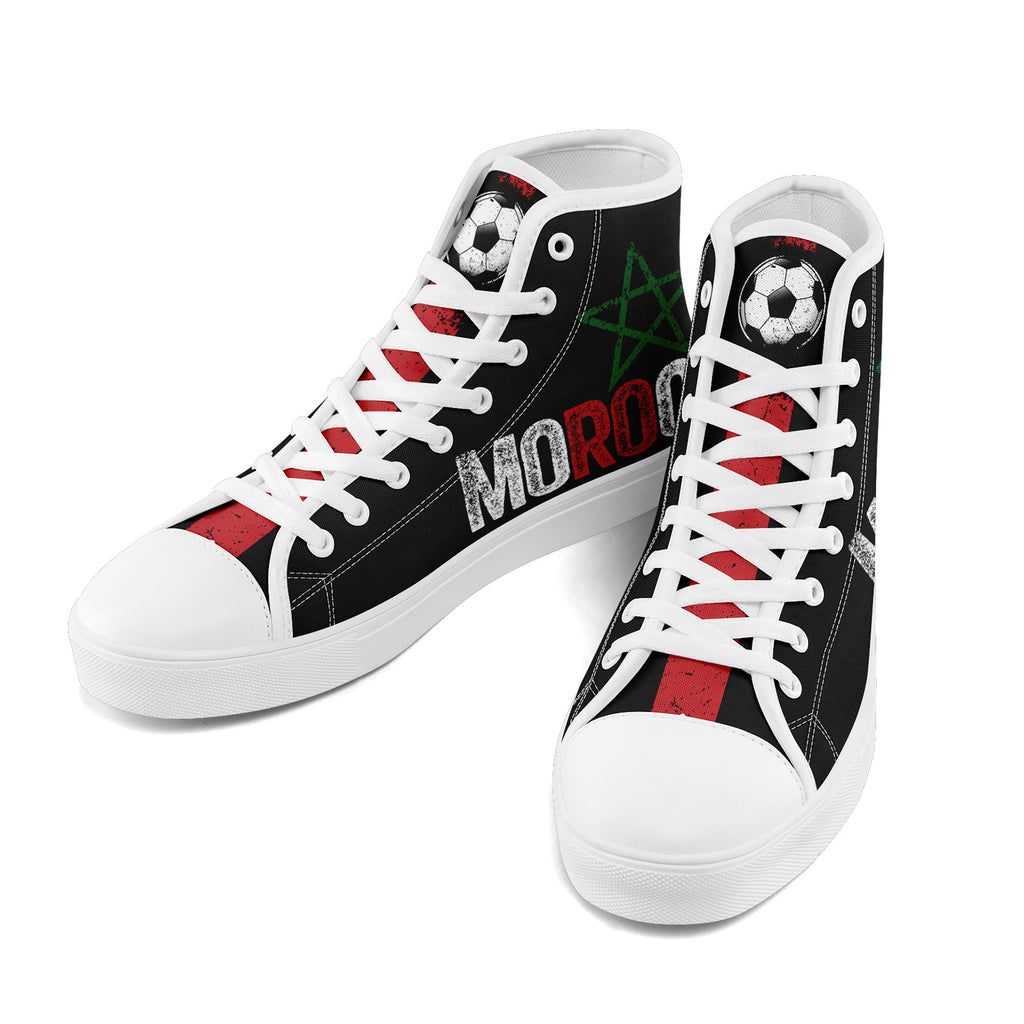 Custom Morocco 2026 World Cup Sneakers DIY Country Flag Running Shoes Lightweight Sport Shoes Gift for Football Fans Personalized Team Name and Logo FN024-F009090-1
