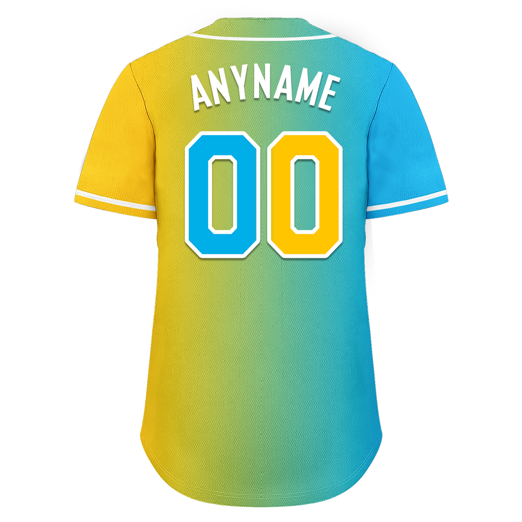 Custom Blue Yellow Gradient Fashion Personalized Authentic Baseball Jersey BSBJ01-D0a709b