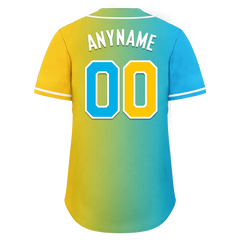 Custom Blue Yellow Gradient Fashion Personalized Authentic Baseball Jersey BSBJ01-D0a709b