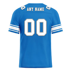 Custom Blue White Detroit Personalized Authentic Football Jersey FBJ02-E0601-1