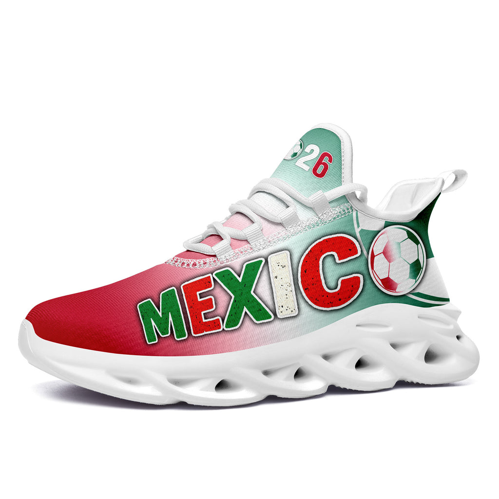 Custom 2026 World Cup Mexico Sneakers DIY Country Flag Running Shoes Lightweight Sport Shoes Gift for Football Fans Personalized Team Name and Logo FN003-F023075-1