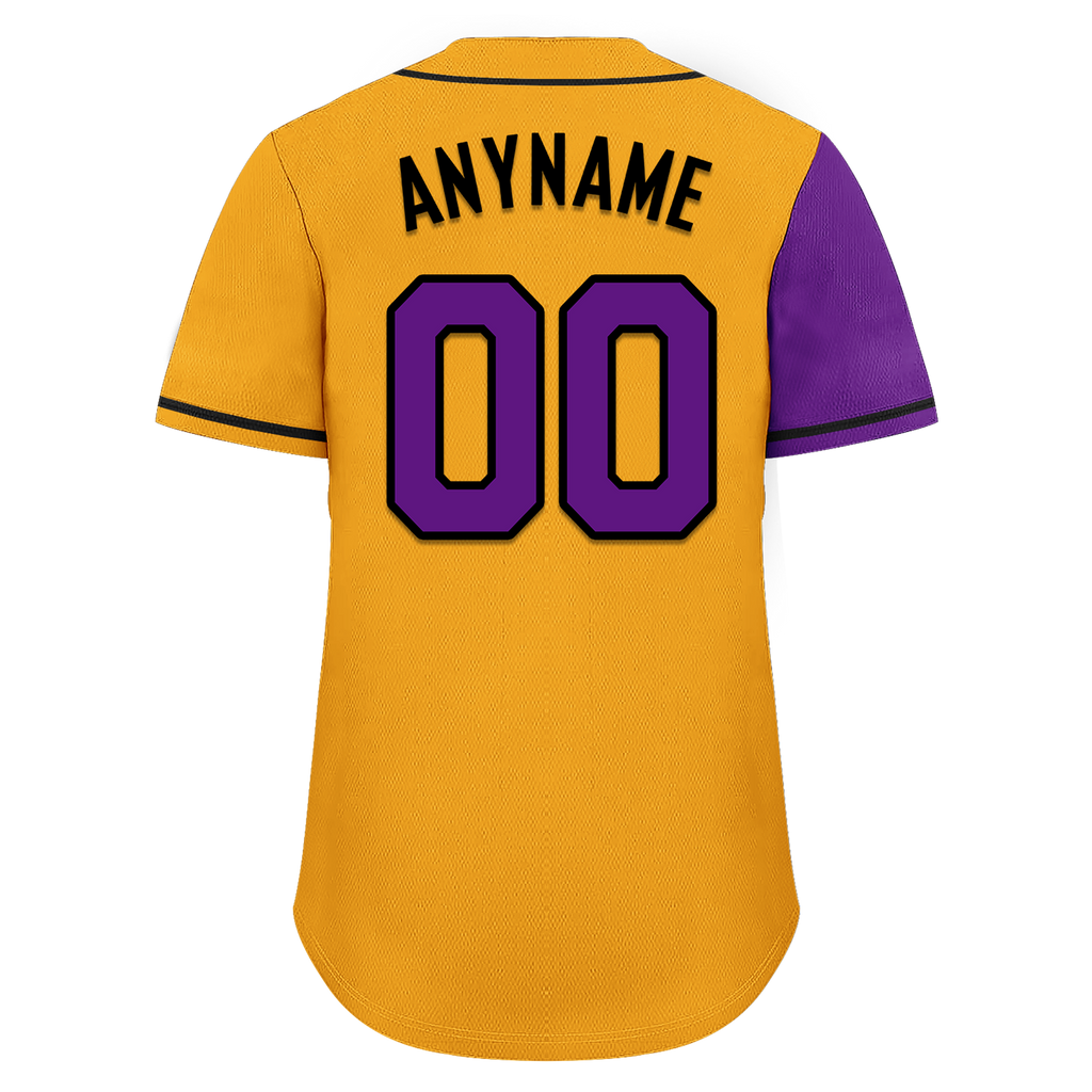 Custom Purple Yellow Skull Fashion Personalized Authentic Baseball Jersey BSBJ01-D017149