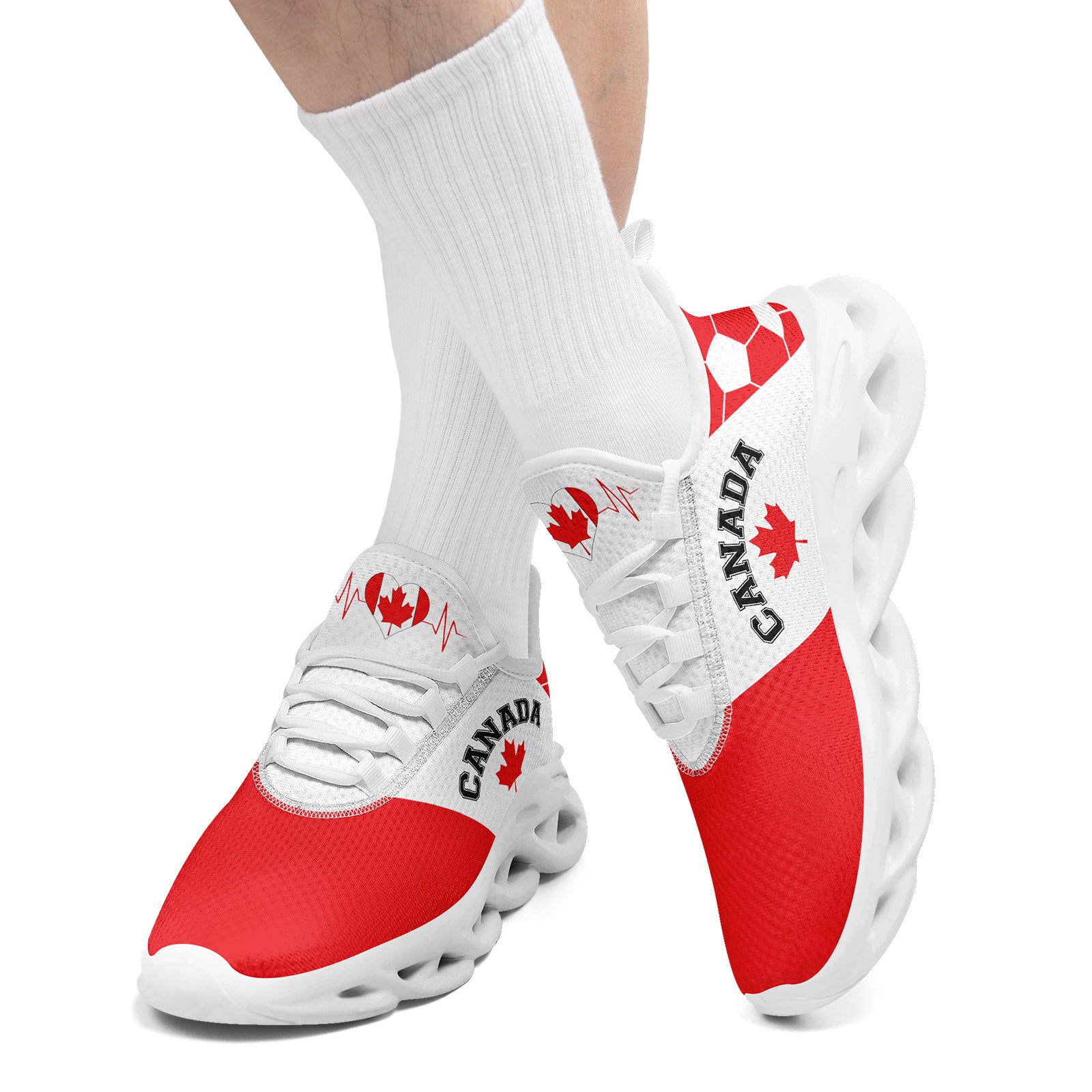 Custom 2026 World Cup Canada Sneakers DIY Country Flag Running Shoes Lightweight Sport Shoes Gift for Football Fans Personalized Team Name and Logo FN003-F023060-3