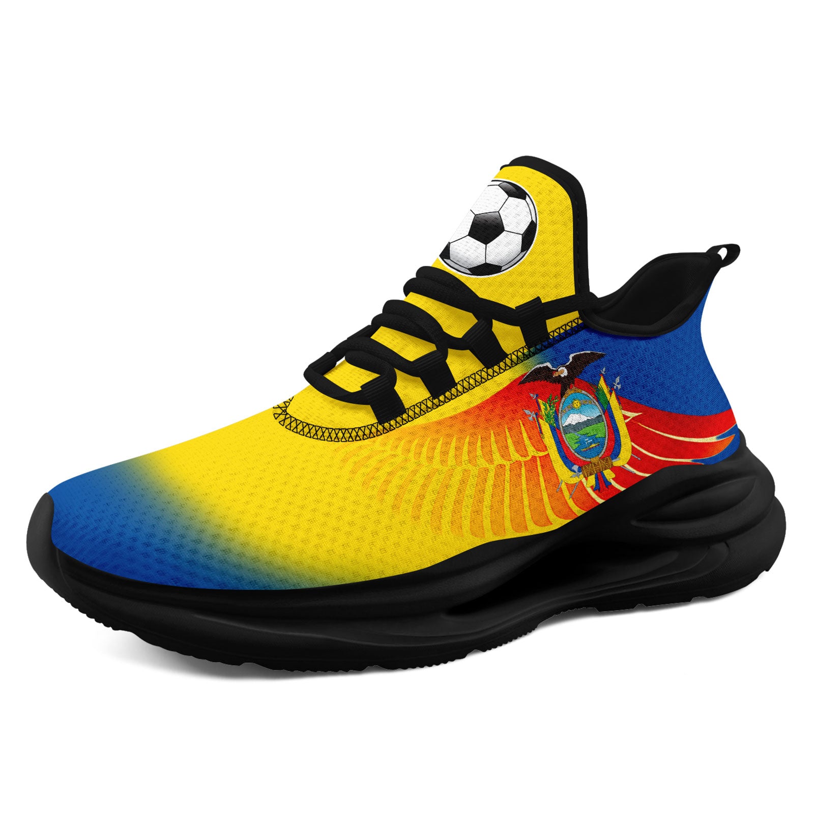 Custom Ecuador 2026 World Cup Sneakers DIY Country Flag Running Shoes Lightweight Sport Shoes Gift for Football Fans Personalized Team Name and Logo FN079-F009088-2