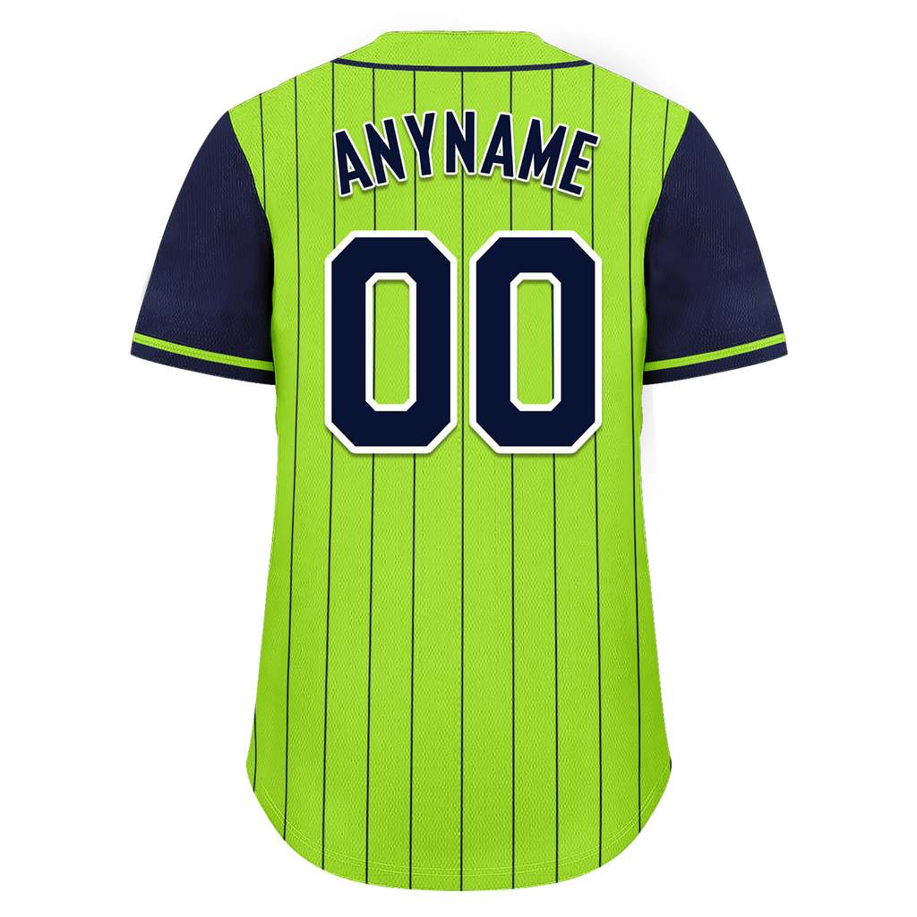 Custom Green Blue Stripe Fashion Personalized Authentic Baseball Jersey BSBJ01-D017232