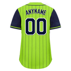 Custom Green Blue Stripe Fashion Personalized Authentic Baseball Jersey BSBJ01-D017232