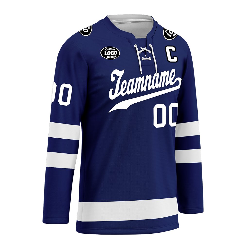 Custom Blue White Personalized Hockey Jersey HCKJ01-D0a70bc