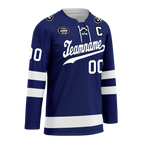 Custom Blue White Personalized Hockey Jersey HCKJ01-D0a70bc