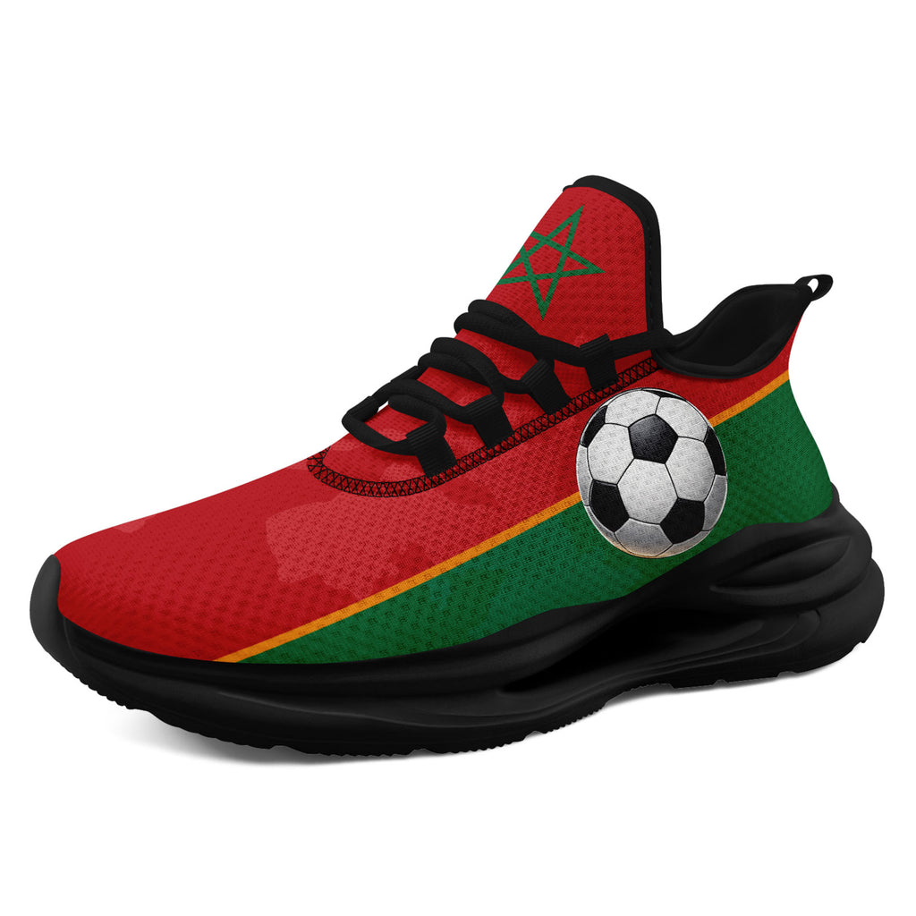 Custom Morocco 2026 World Cup Sneakers DIY Country Flag Running Shoes Lightweight Sport Shoes Gift for Football Fans Personalized Team Name and Logo FN079-F009083-3