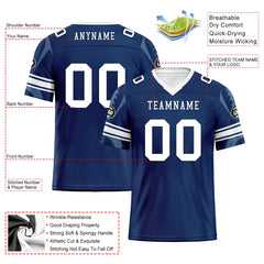 Custom Blue Black Indianapolis Personalized Authentic Football Jersey FBJ02-D025033-16