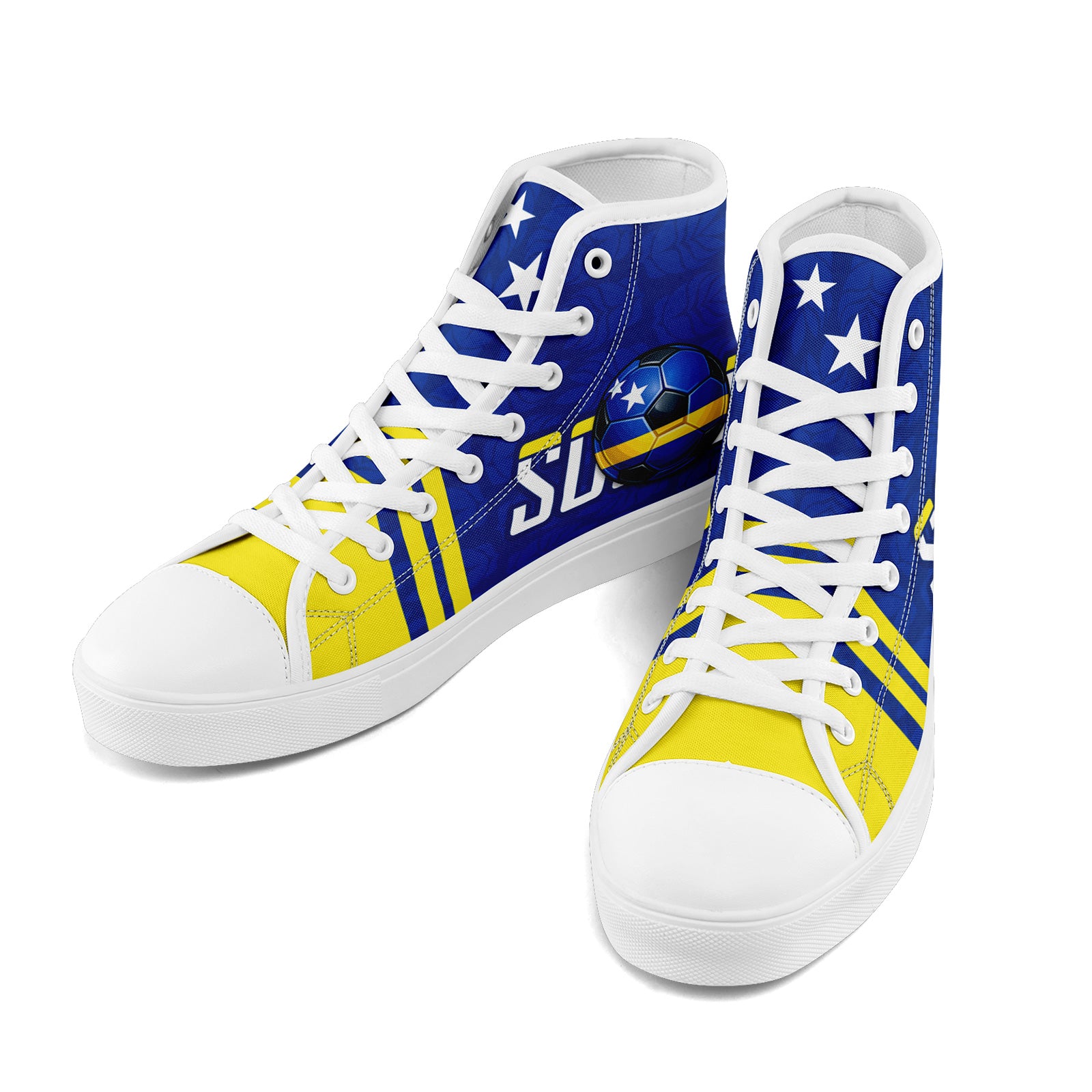 Custom Curaçao 2026 World Cup Sneakers DIY Country Flag Running Shoes Lightweight Sport Shoes Gift for Football Fans Personalized Team Name and Logo FN024-F009098-3