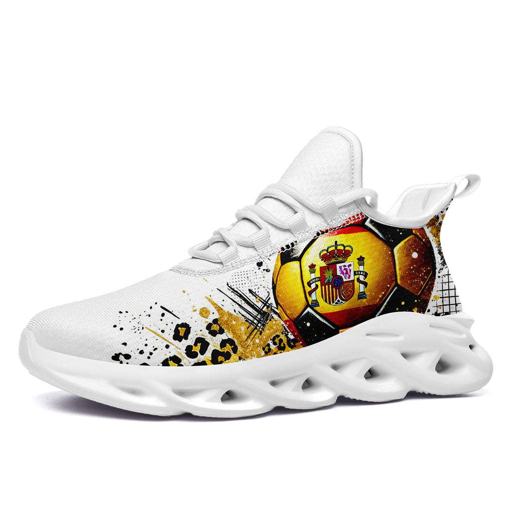Custom Spain 2026 World Cup Sneakers DIY Country Flag Running Shoes Lightweight Sport Shoes Gift for Football Fans Personalized Team Name and Logo FN003-F025036-4