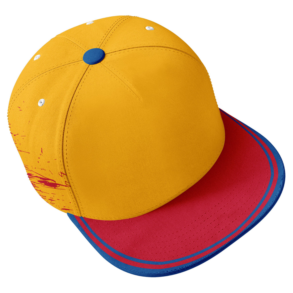Custom Yellow Red Blue Pittsburgh Hat Sport Design Cap Stitched Adjustable Personalized PR067B-D020261-30