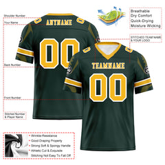 Custom Green Green Bay Personalized Authentic Football Jersey FBJ02-D025033-13